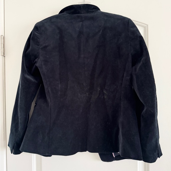 J. CREW 365 Women’s Black Velvet Cotton One Closure Satin Lined Blazer (SIZE 2) - Picture 8 of 10